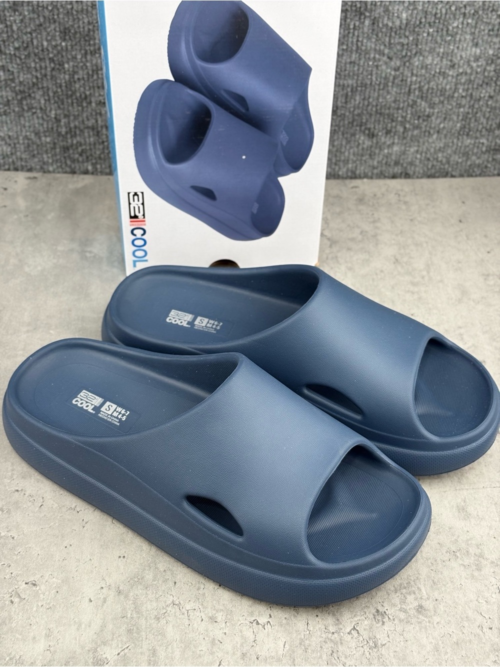 32 Degrees Cool Cushion Slides Unisex Navy Blue Size S Super Lightweight NEW